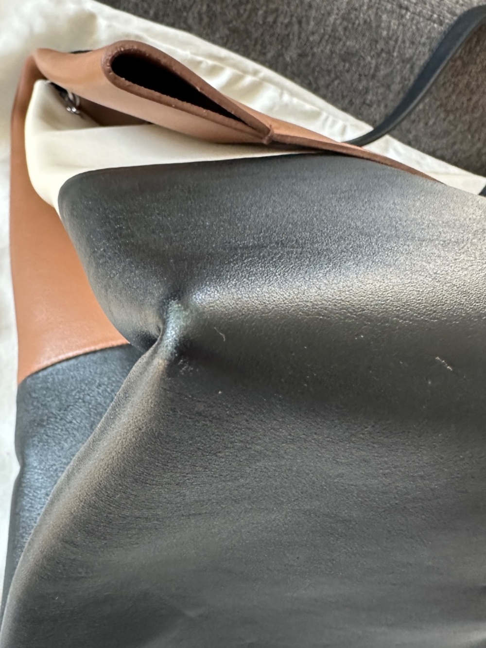 Céline All Soft leather tote 2013 Phoebe Philo brown black cream PRISTINE - Picture 12 of 15